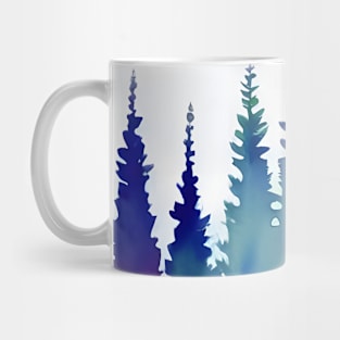 Pine Tree watercolor landscape 1 Mug